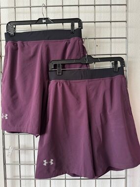 Under Armour Plum/Purple Athletic Shorts with Black Waistband